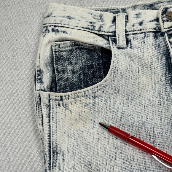 Vintage TRAFFIC Side Ribbon Ice Wash Slim Fit Jeans High Waist Size W26xL28.5 - Picture 11 of 16